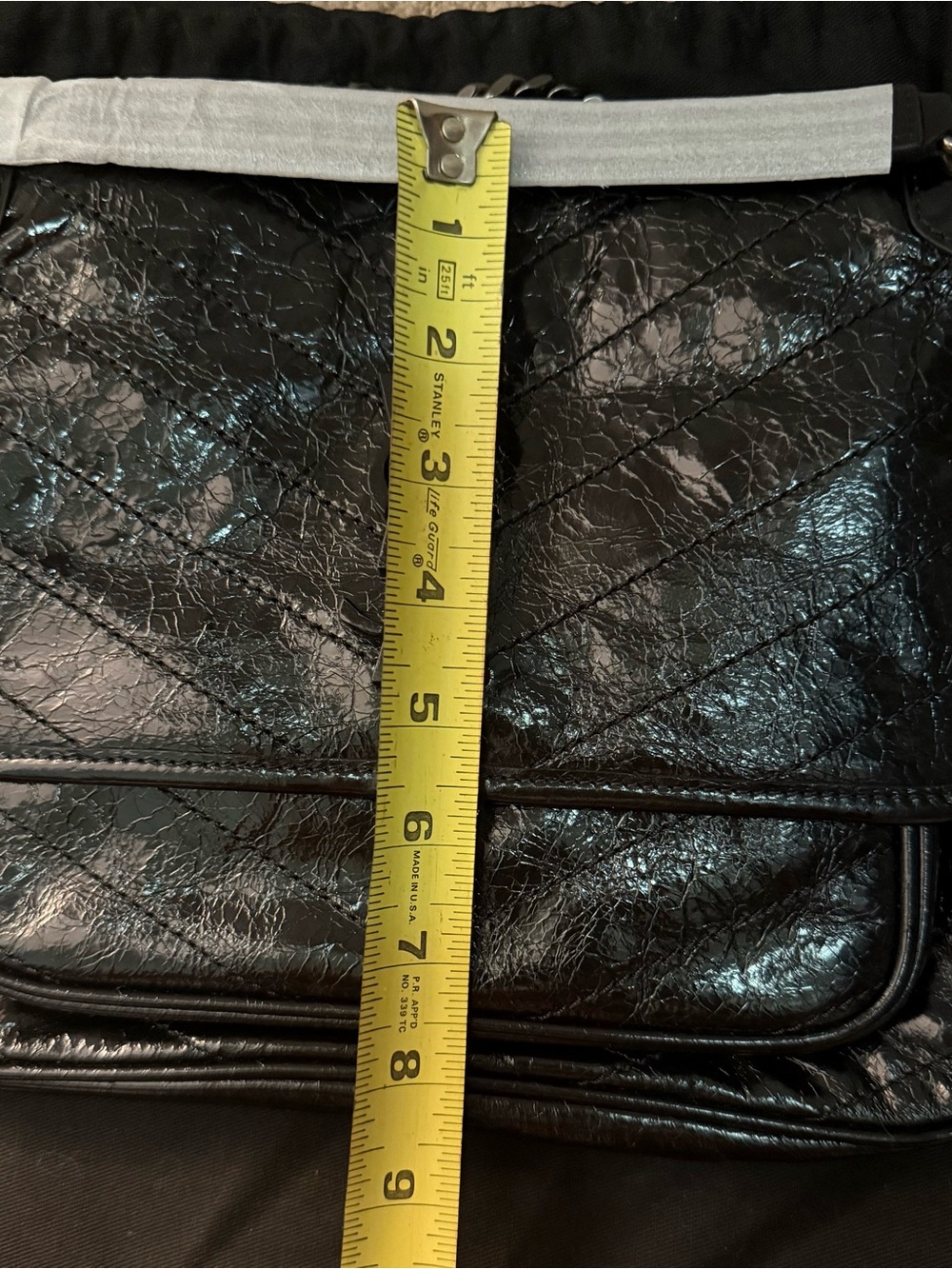 Saint Laurent Black Patent Leather Shoulder Bag